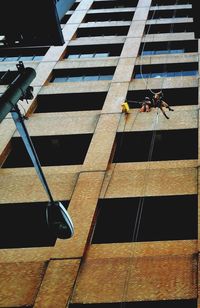 High angle view of men working