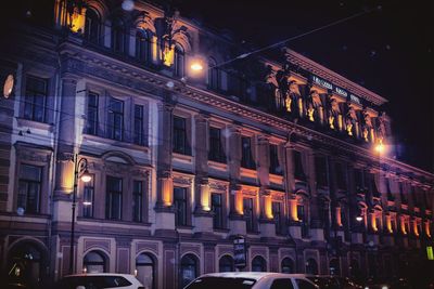 Illuminated city at night