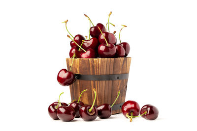 Close-up of fruits against white background