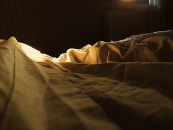 Close-up of bed at home