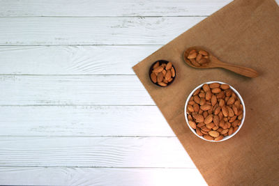 High angle view of food on table