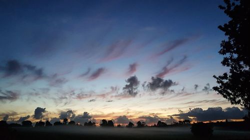 Scenic view of dramatic sky during sunset