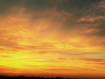 Scenic view of dramatic sky during sunset