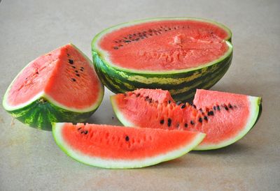 Close-up of fruits in plate