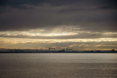 Scenic view of landscape against sky during sunset