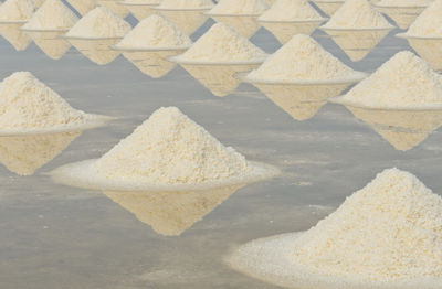 High angle view of ice cream in row