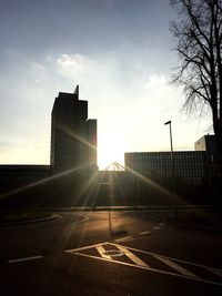 City street at sunset