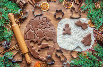 Directly above shot of cookies on table