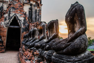 Close-up of buddha statue in temple