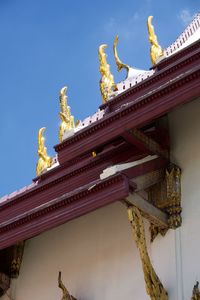 Low angle view of temple building against sky