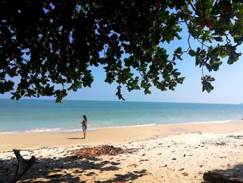 Scenic view of beach against sky