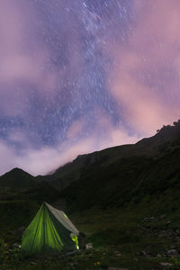 Camping under starry sky in manali