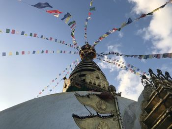 Low angle view of temple against sky