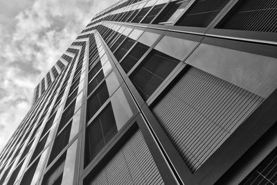 Low angle view of modern building against sky