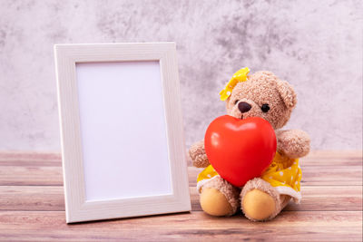 Close-up of stuffed toy on table