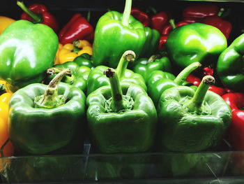 Close-up of bell peppers for sale in market