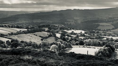 High angle view of landscape against sky