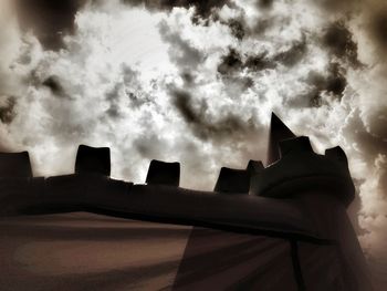 Low angle view of built structures against the sky