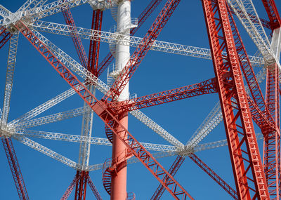 Highest electricity pylons, high voltage pylons in europe on the elbe near hamburg