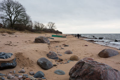 Scenic view of beach against sky