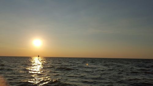 Scenic view of sea at sunset