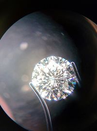Close-up of diamond seen from microscope