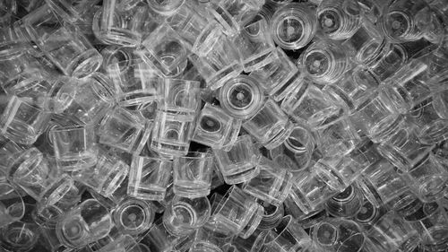 Full frame shot of plastic jars