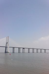 Bridge over river against sky