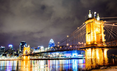 Illuminated city at night