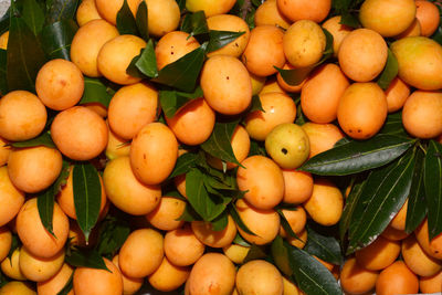High angle view of fruits for sale at market stall