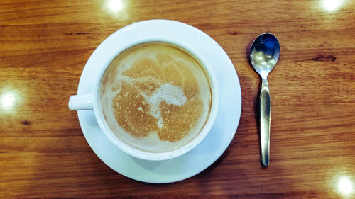 Directly above shot of coffee on table