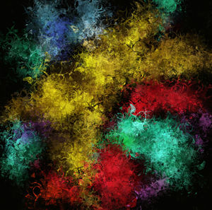 Abstract image of multi colored flowers over black background