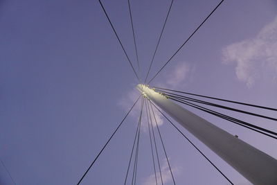 Low angle view of bridge against clear blue sky