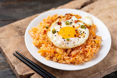 Close-up of breakfast served on table