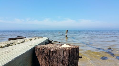 Wooden pier on sea