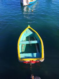 High angle view of boat in swimming pool