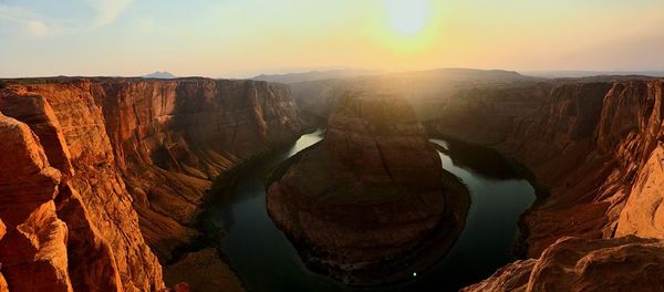 Rock formations at sunset