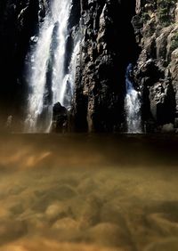 Scenic view of waterfall