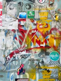 Multi colored graffiti on wall