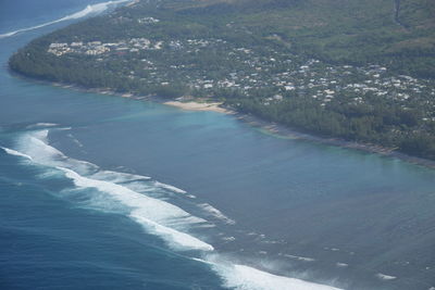 High angle view of sea