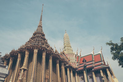 Low angle view of traditional building against sky