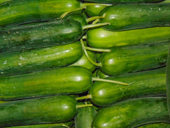 Full frame shot of green chili peppers