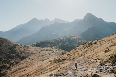 Scenic view of mountains against clear sky