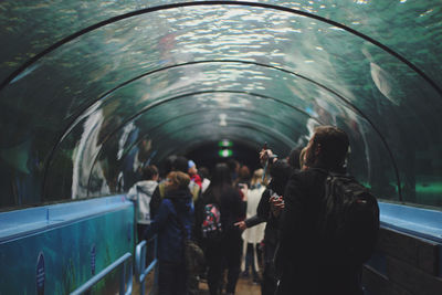 People standing on steps
