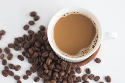 High angle view of coffee cup