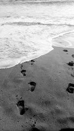 High angle view of wet beach