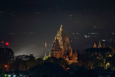 Prambanan temple in the night