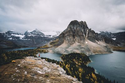 Panoramic view of majestic mountain range