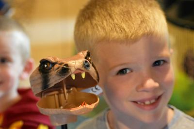 Close-up portrait of boy smiling