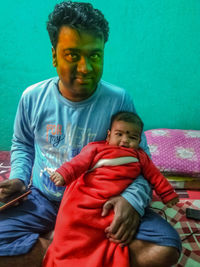 Portrait of father and son